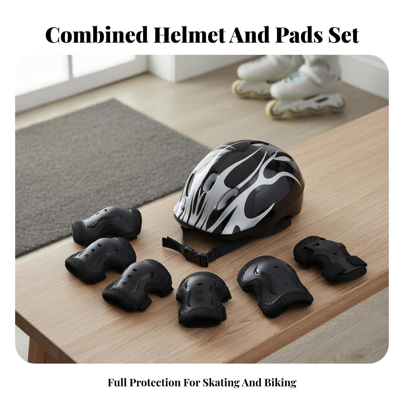 Scooter Helmet Set - Set Pelindung Lutut, Siku, dan Pergelangan