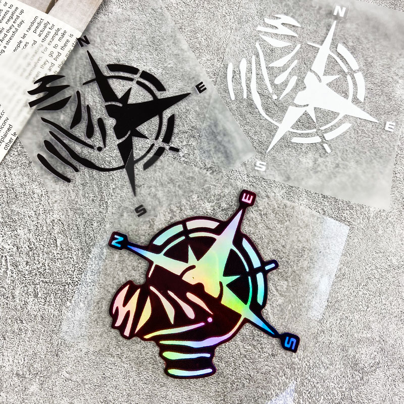 Scooter Helmet Set - 1 Buah Stiker Vinil Pola Kompas