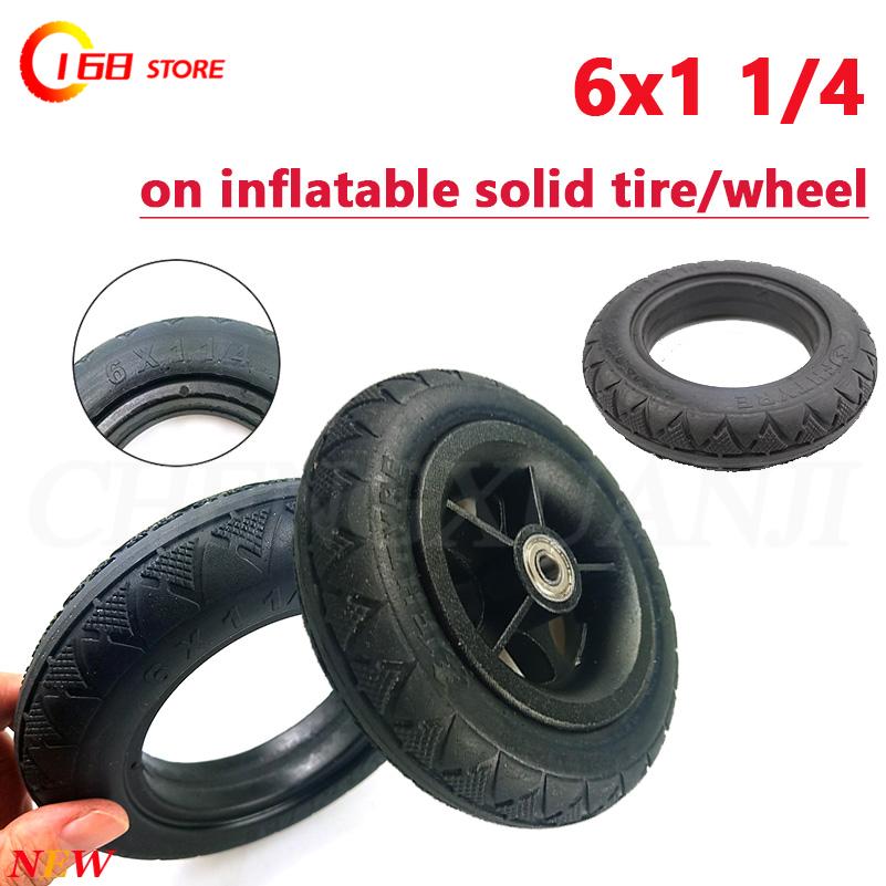 Ban padat 6X1 1/4 yang sangat  - Folding Electric Scooter ulasan dan harga