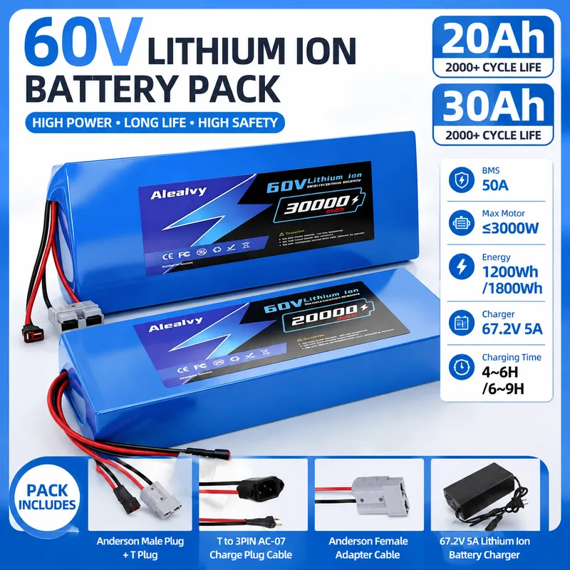   Paket Baterai Lithium 60V 20 - 60V 30Ah 21700 Battery Pack ulasan dan harga